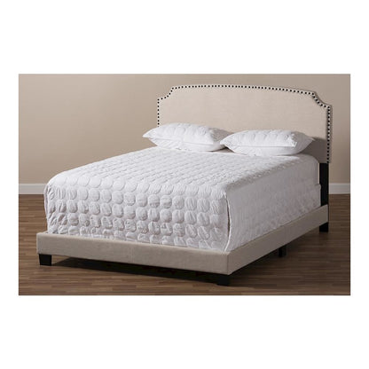 Odette Modern and Contemporary Light Beige Fabric Upholstered Queen Size Bed