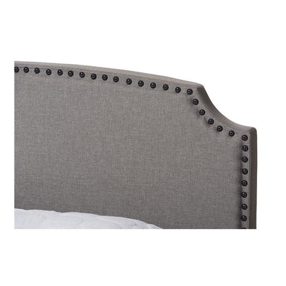 Odette Modern and Contemporary Light Grey Fabric Upholstered Queen Size Bed