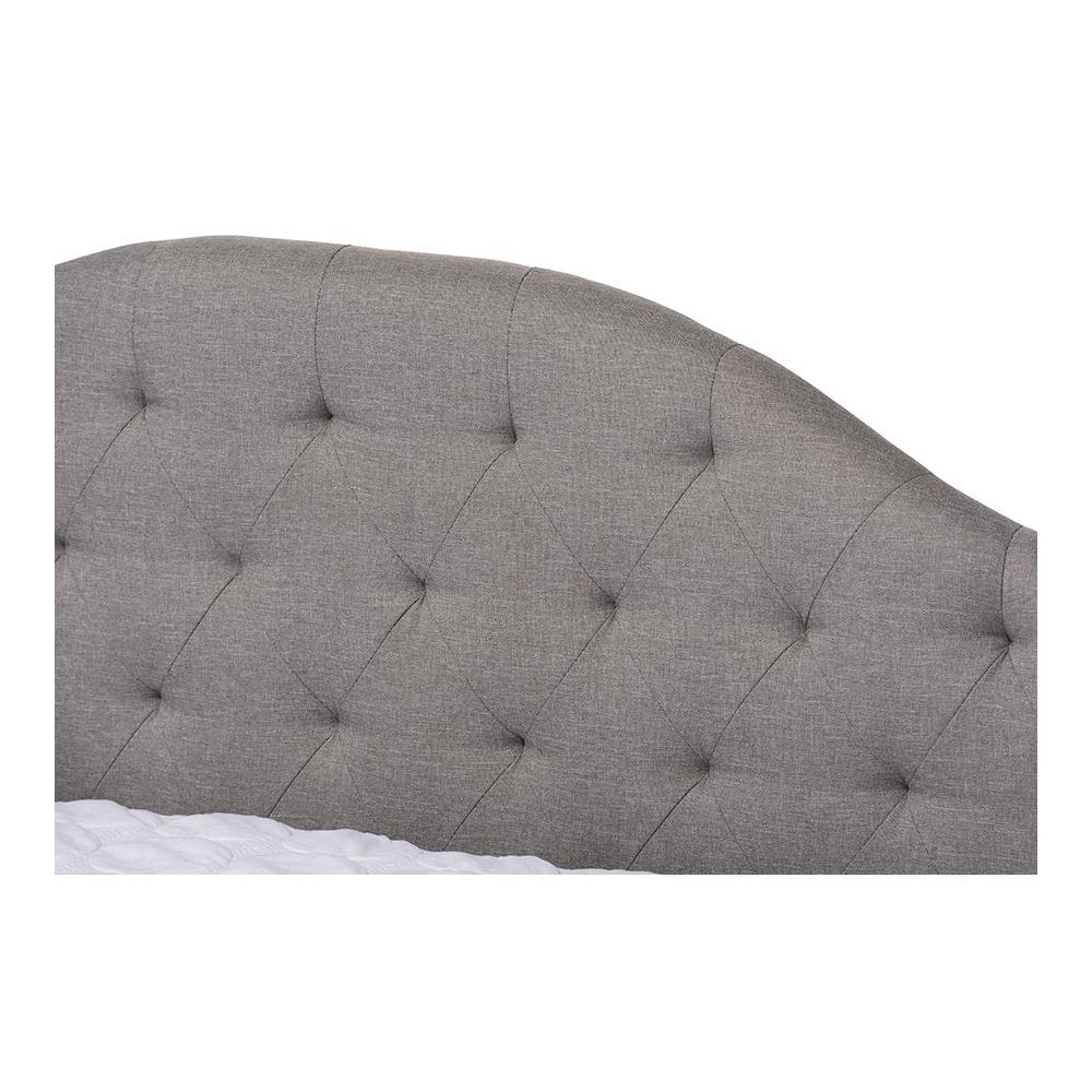 Grey Fabric Upholstered Queen Size Daybed with Trundle