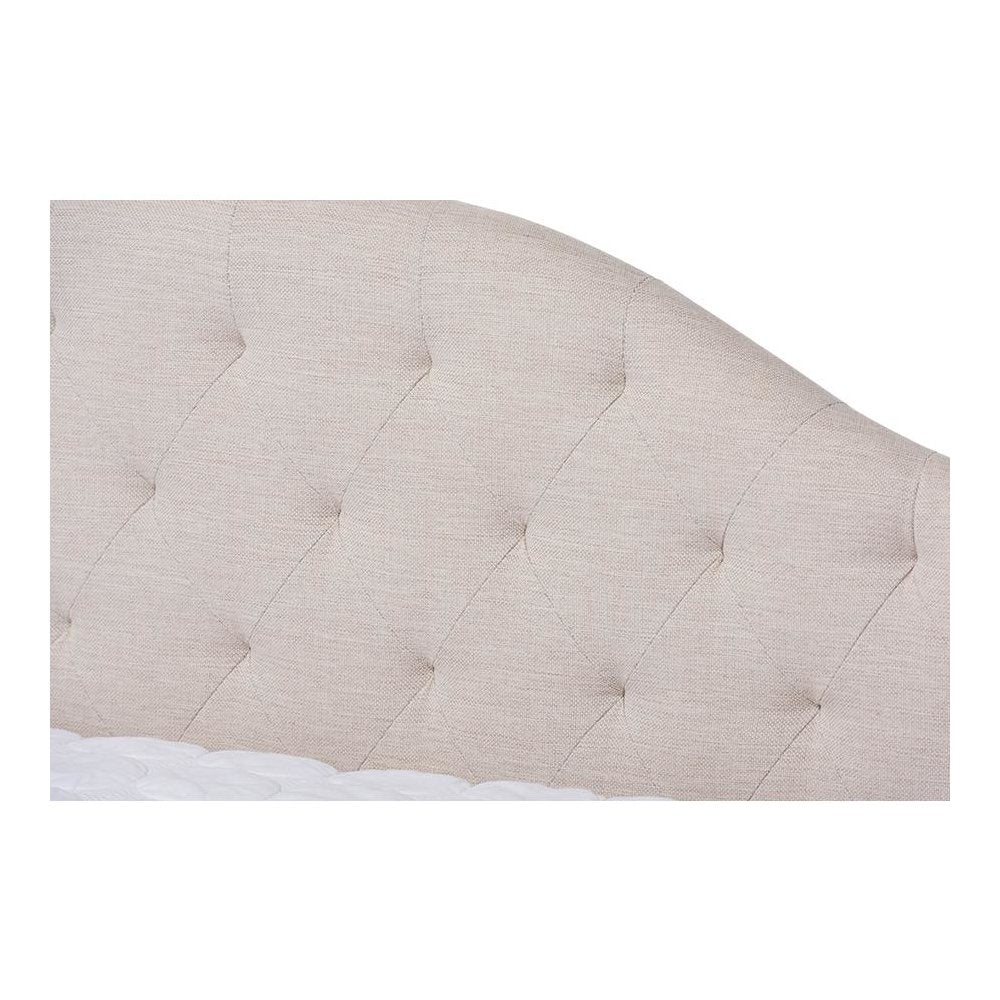 Light Beige Fabric Upholstered Queen Size Daybed with Trundle