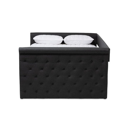 Amaya Modern and Contemporary Dark Grey Fabric Upholstered Queen Size Daybed