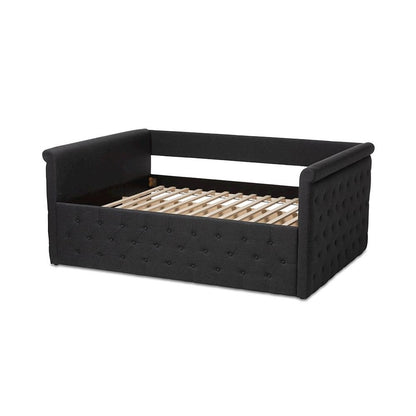 Amaya Modern and Contemporary Dark Grey Fabric Upholstered Queen Size Daybed
