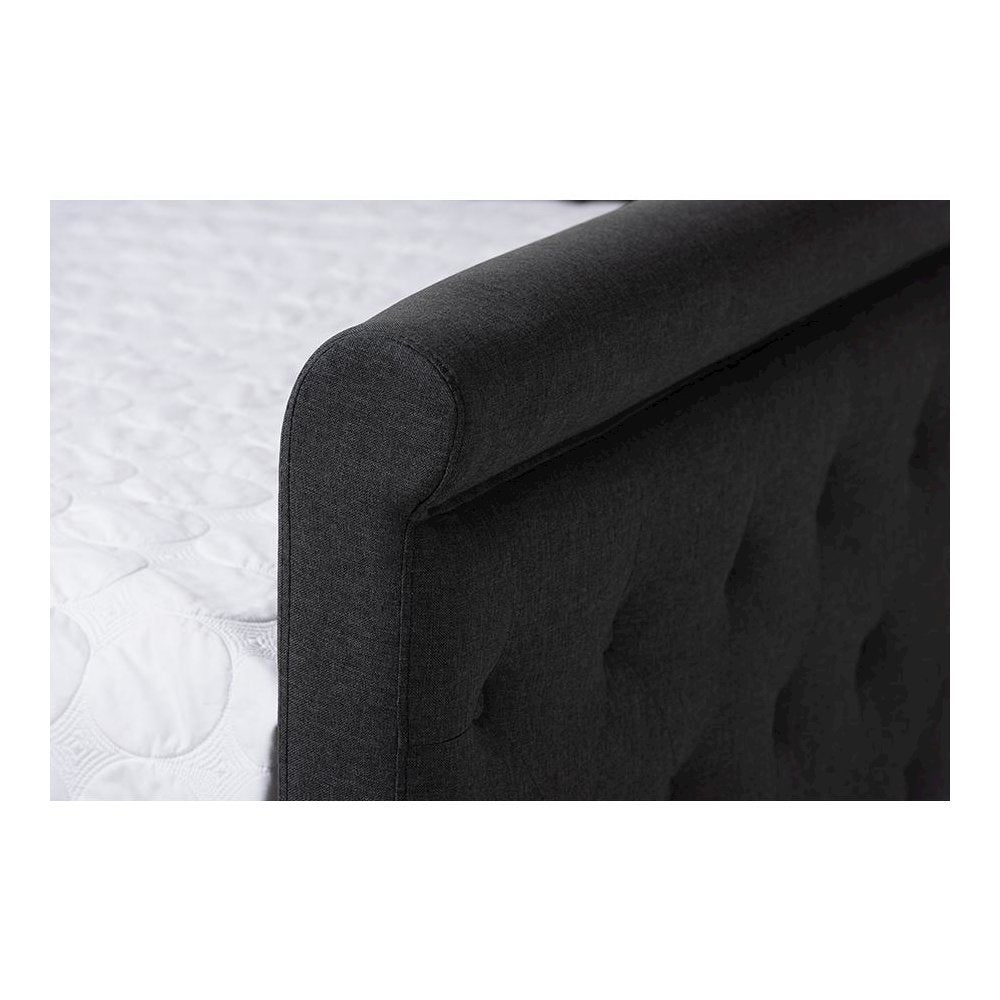 Amaya Modern and Contemporary Dark Grey Fabric Upholstered Queen Size Daybed