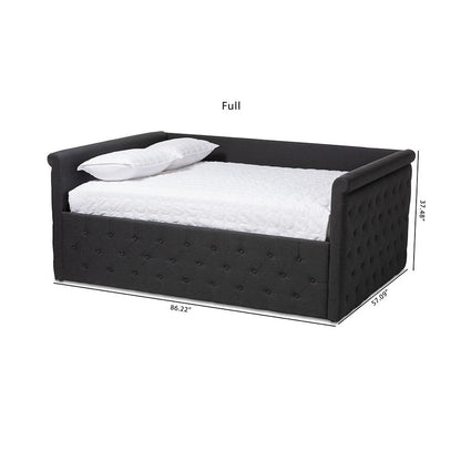 Amaya Modern and Contemporary Dark Grey Fabric Upholstered Queen Size Daybed
