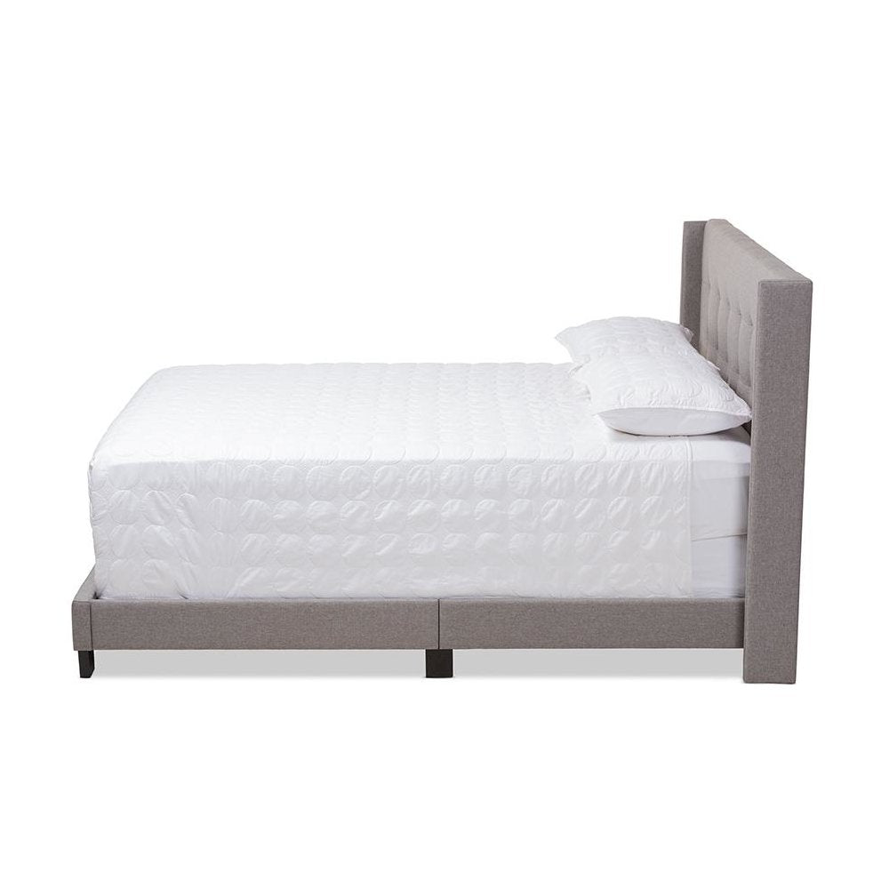 Lisette Modern and Contemporary Grey Fabric Upholstered King Size Bed