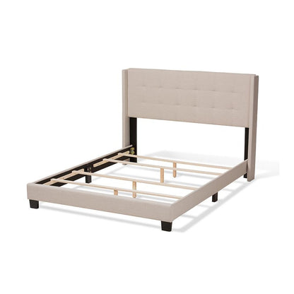Lisette Modern and Contemporary Beige Fabric Upholstered Queen Size Bed