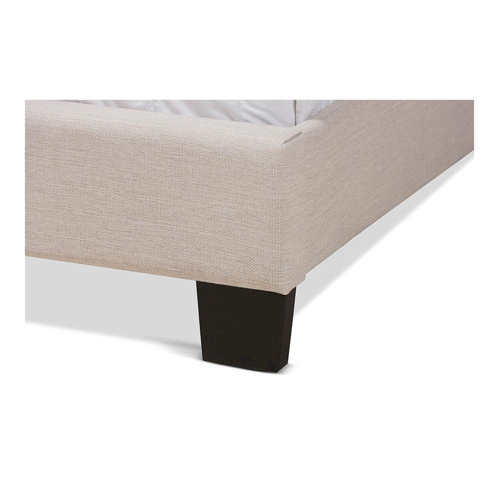Lisette Modern and Contemporary Beige Fabric Upholstered Queen Size Bed