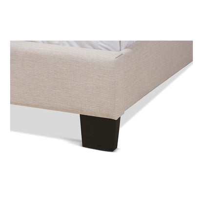 Lisette Modern and Contemporary Beige Fabric Upholstered Queen Size Bed