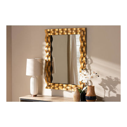 Antique Gold Finished Rectangular Accent Wall Mirror