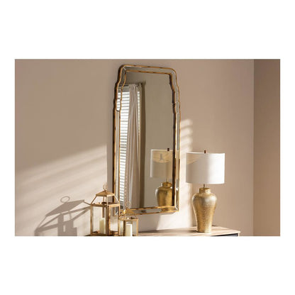 Queen Anne Style Antique Gold Finished Accent Wall Mirror