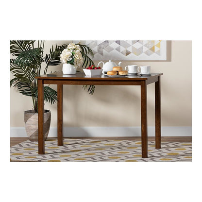 Baxton Studio Eveline Modern Walnut Brown Finished Wood 43-Inch Dining Table