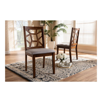 Walnut Brown Finished Dining Chair Set of 2