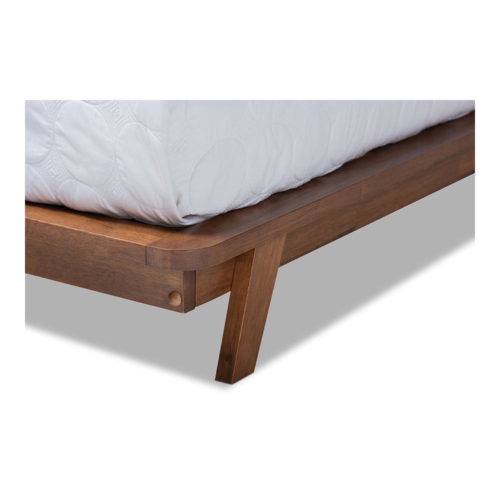 Light Beige Fabric Upholstered Wood Queen Size Platform Bed