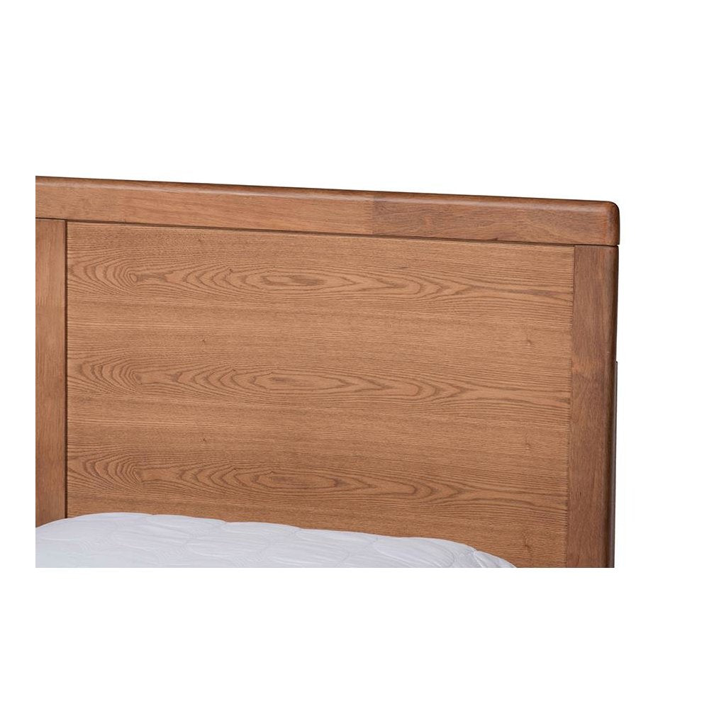 Walnut Brown Finished Wood Queen Size 3-Drawer Platform Storage Bed