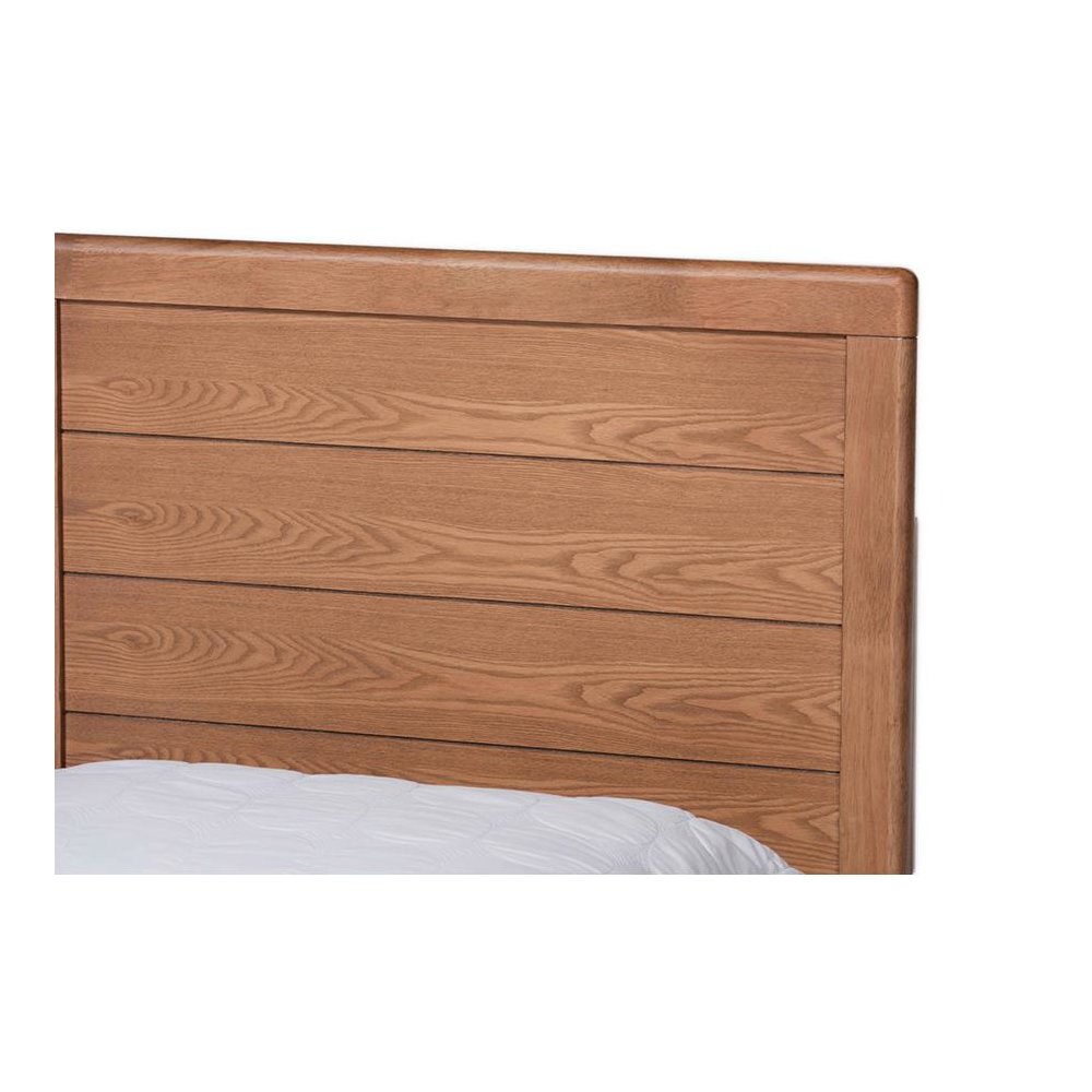Walnut Brown Finished Wood Queen Size 3-Drawer Platform Storage Bed