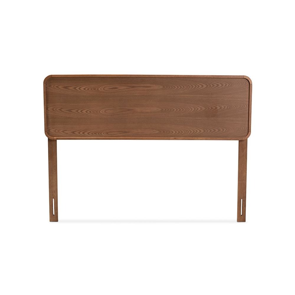 Mailene Mid-Century Modern Walnut Brown Finished Wood Queen Size Headboard