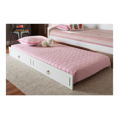 Mariana Classic and Traditional White Finished Wood Twin Size Trundle