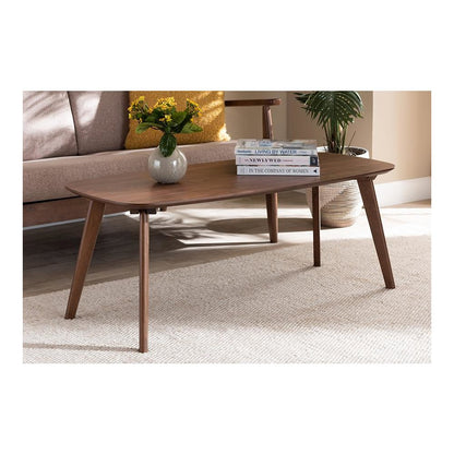 Baxton Studio Dahlia Mid-Century Modern Walnut Finished Coffee Table