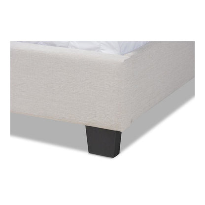 Ansa Modern and Contemporary Beige Fabric Upholstered Queen Size Bed