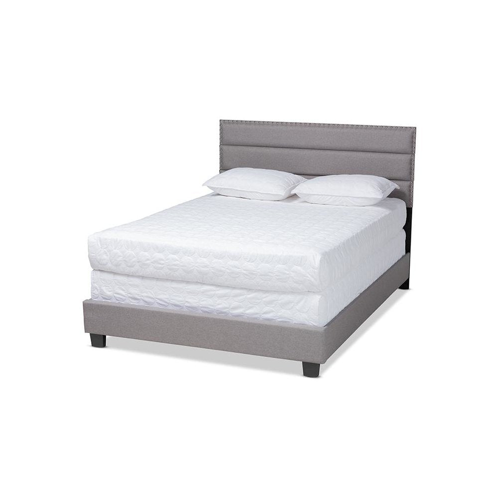 Ansa Modern and Contemporary Grey Fabric Upholstered Queen Size Bed