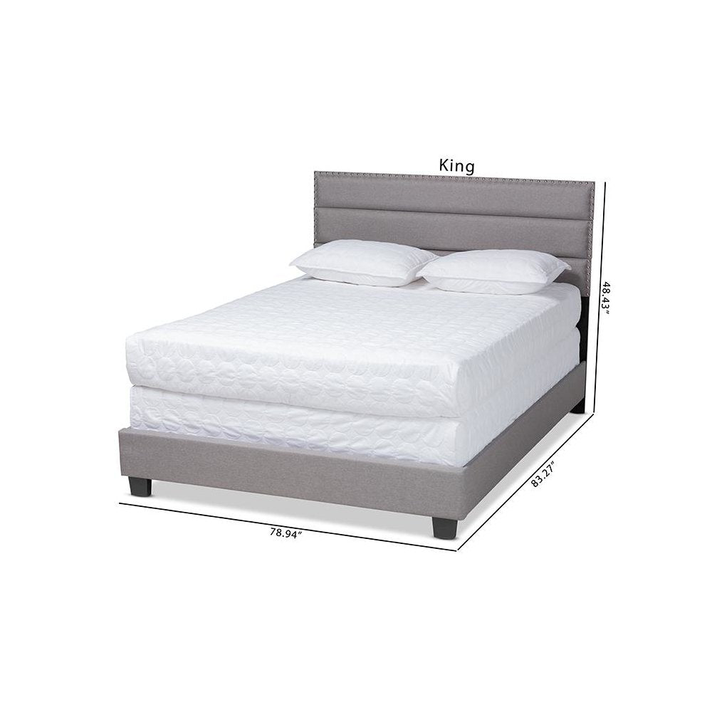 Baxton Studio Ansa Modern and Contemporary Grey Fabric Upholstered Full Size Bed
