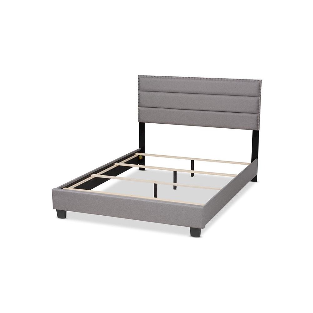 Ansa Modern and Contemporary Grey Fabric Upholstered Queen Size Bed