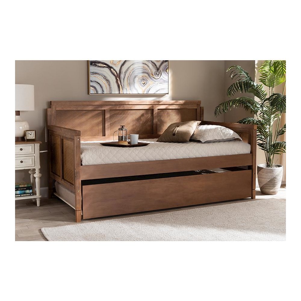 Synthetic Rattan Daybed with Trundle