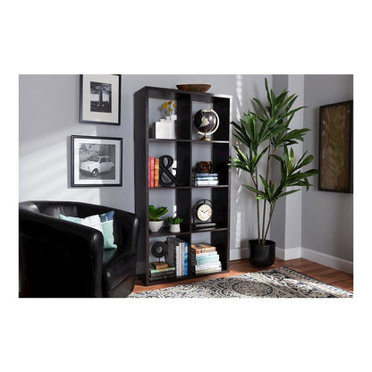 Dark Brown Finished 8-Cube Multipurpose Storage Shelf