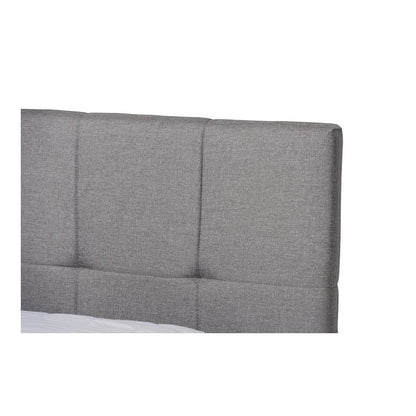 Netti Light Grey Fabric Upholstered 2-Drawer King Size Platform Storage Bed
