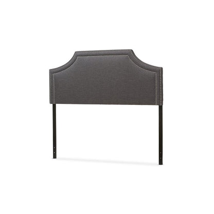Avignon Modern and Contemporary Dark Grey Fabric Upholstered King Size Headboard