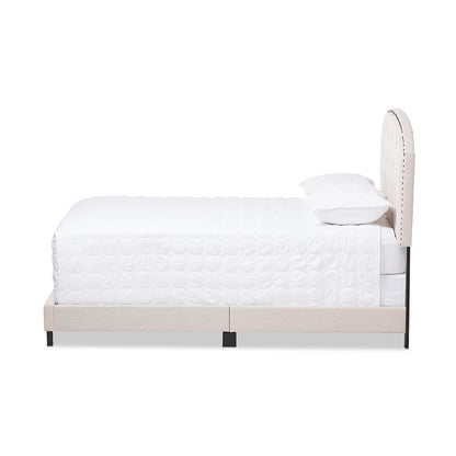 Lexi Modern and Contemporary Light Beige Fabric Upholstered Queen Size Bed