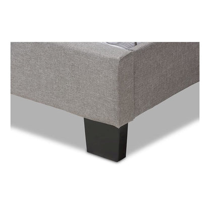 Cassandra Modern and Contemporary Light Grey Fabric Upholstered Queen Size Bed