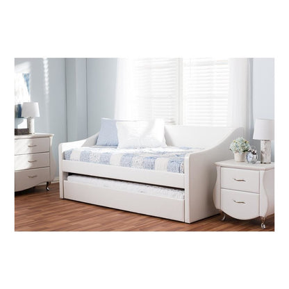 Barnstorm Modern and Contemporary White Faux Leather Upholstered Daybed