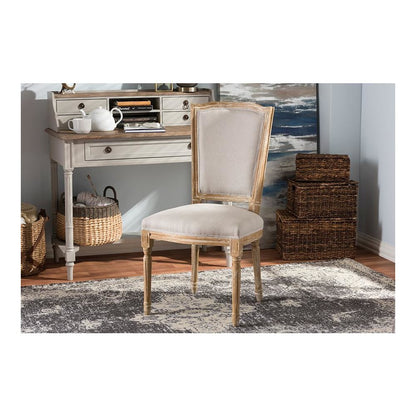 Beige Fabric Upholstered Dining Side Chair