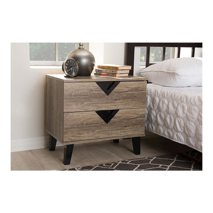 Swanson Modern and Contemporary Light Brown Wood 2-Drawer Nightstand