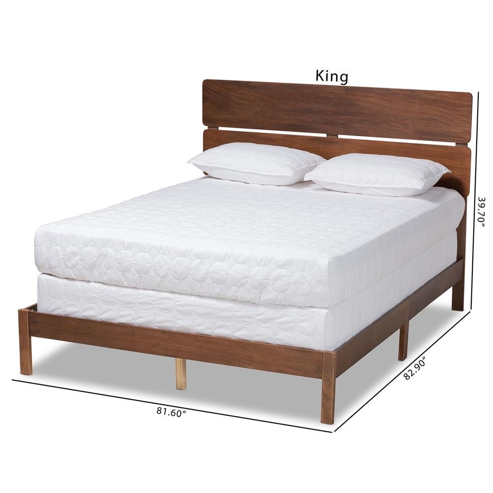 Anthony Modern and Contemporary Walnut Brown Finished Wood Queen Size Panel Bed