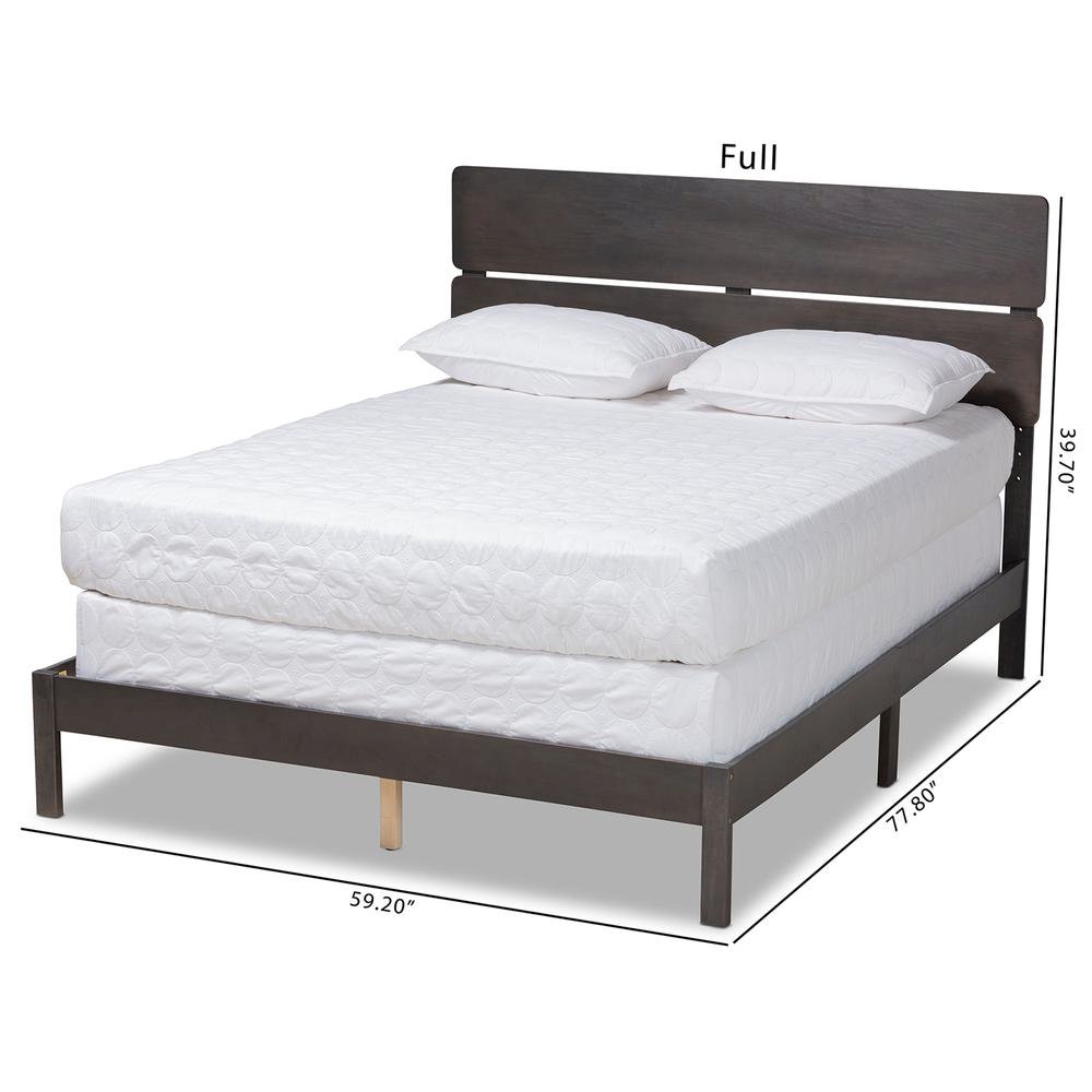 Anthony Modern and Contemporary Dark Grey Oak Finished Wood Queen Size Panel Bed