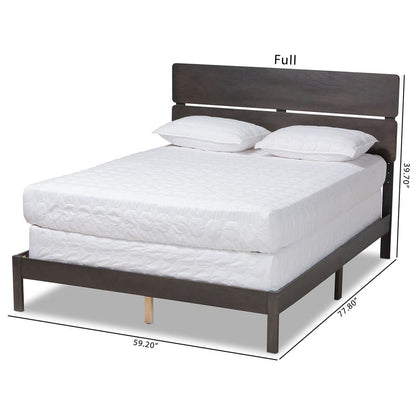 Anthony Modern and Contemporary Dark Grey Oak Finished Wood Queen Size Panel Bed