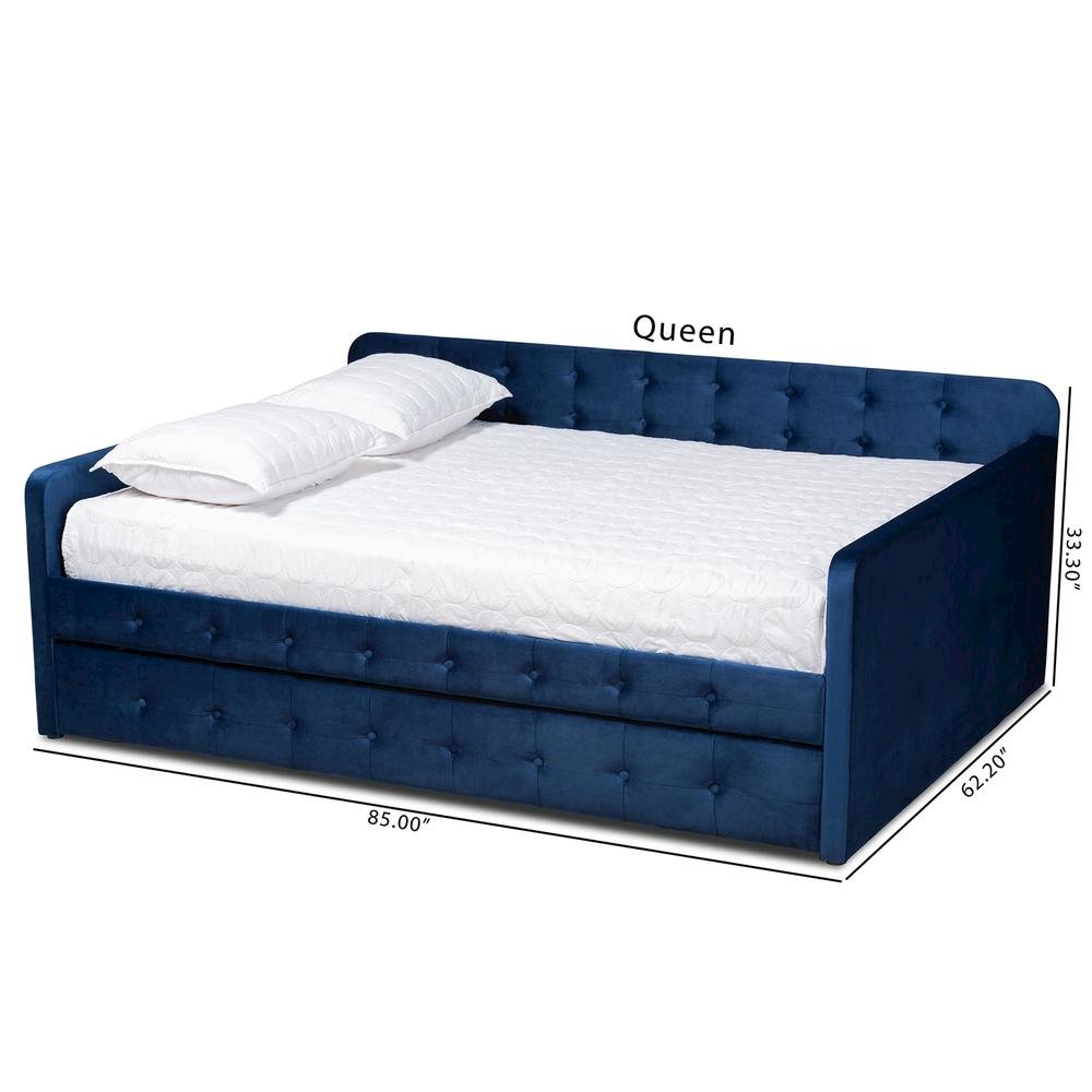 Button Tufted Queen Size Daybed with Trundle