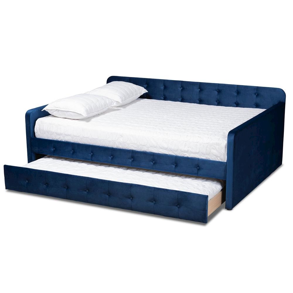 Button Tufted Queen Size Daybed with Trundle