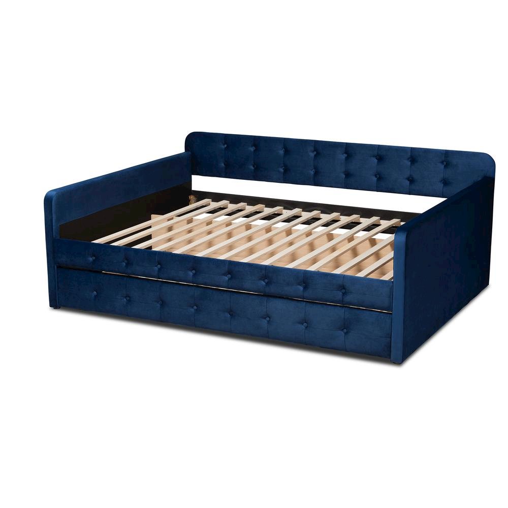 Button Tufted Queen Size Daybed with Trundle