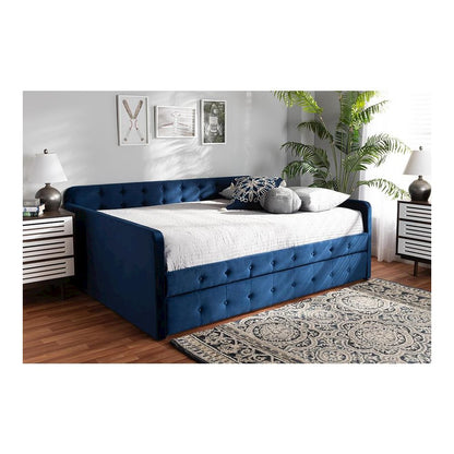 Button Tufted Queen Size Daybed with Trundle