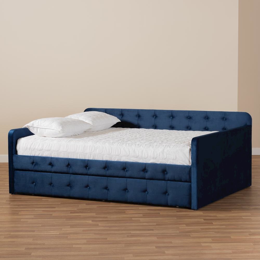 Button Tufted Queen Size Daybed with Trundle