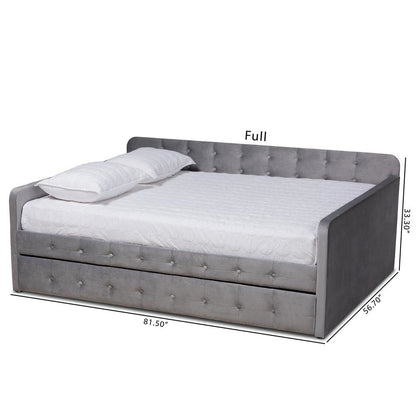 Button Tufted Queen Size Daybed with Trundle