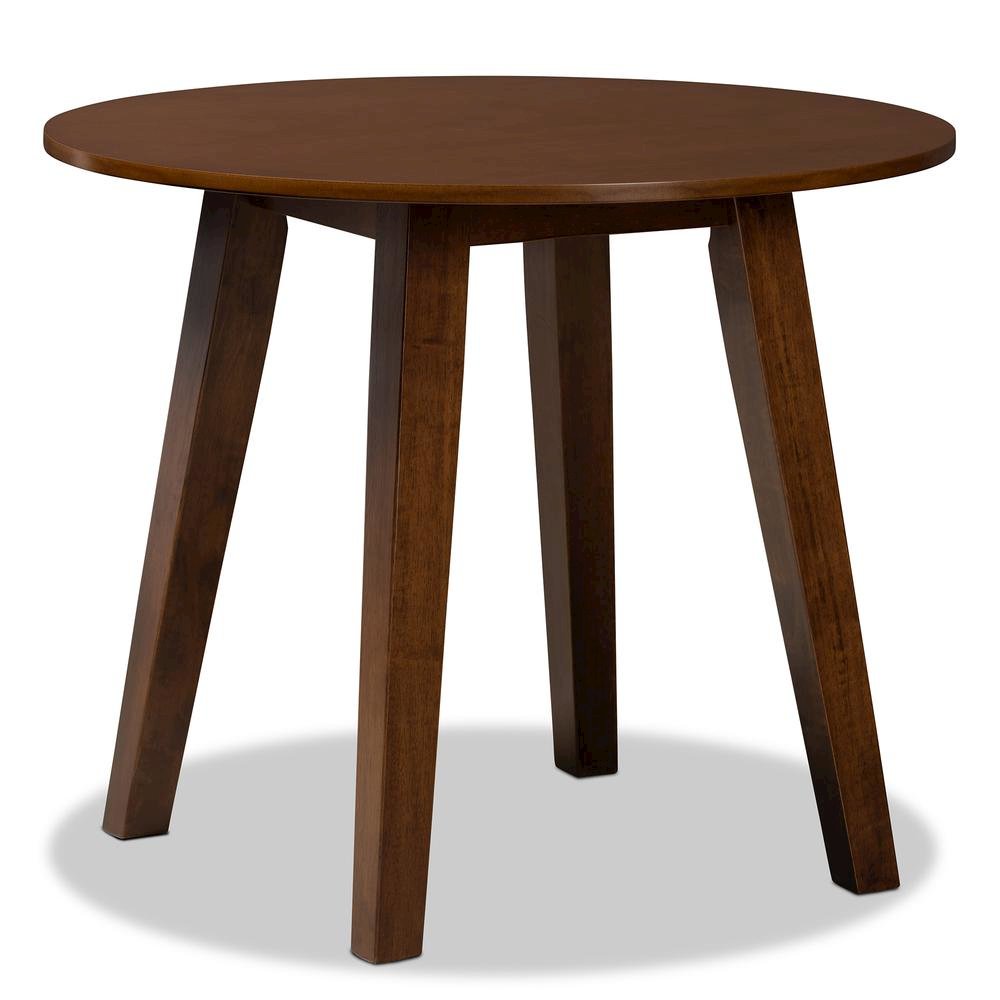 Grey Fabric Upholstered and Walnut Brown Finished Wood 5-Piece Dining Set