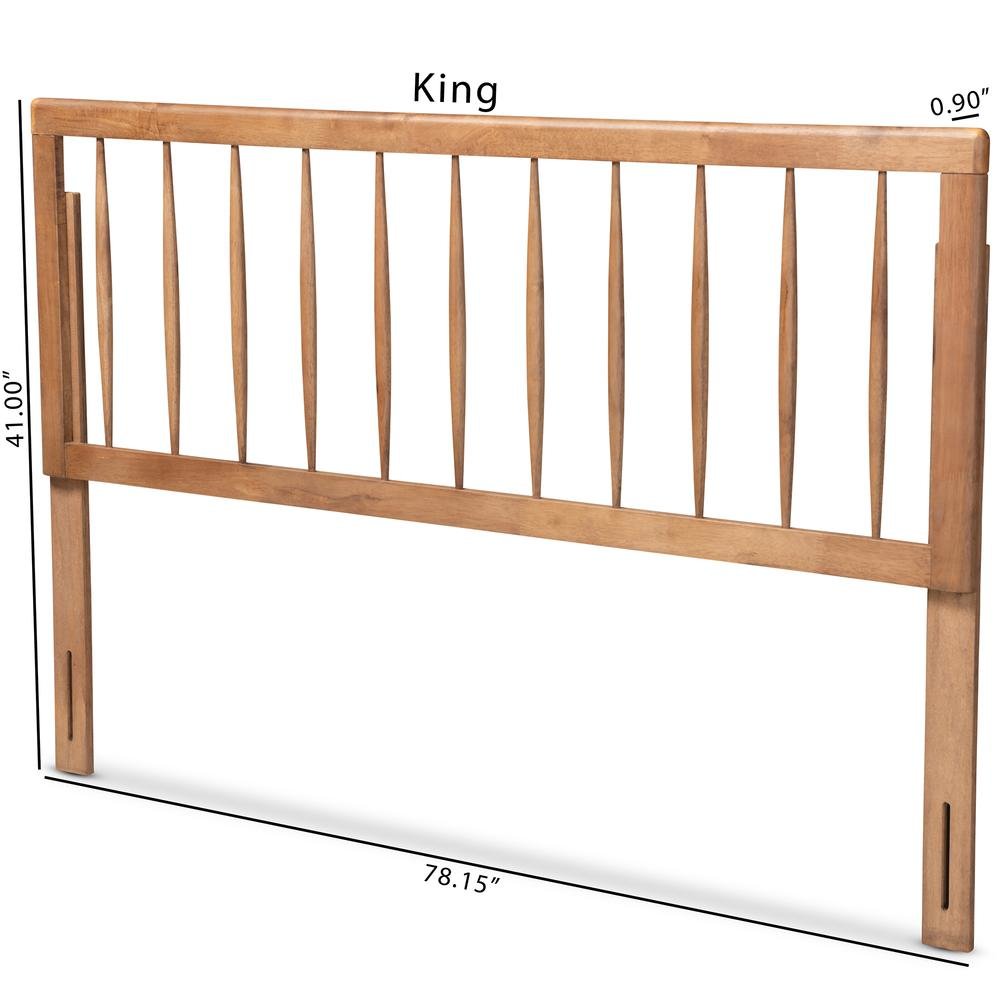 Valin Modern and Contemporary Ash Walnut Finished Wood Queen Size Headboard