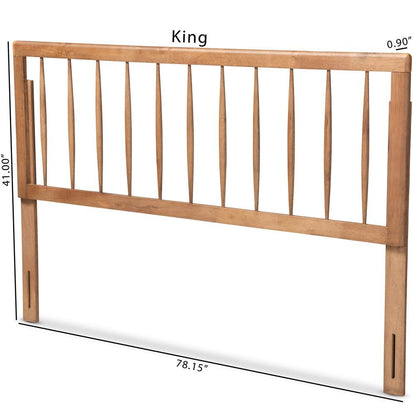 Valin Modern and Contemporary Ash Walnut Finished Wood Queen Size Headboard
