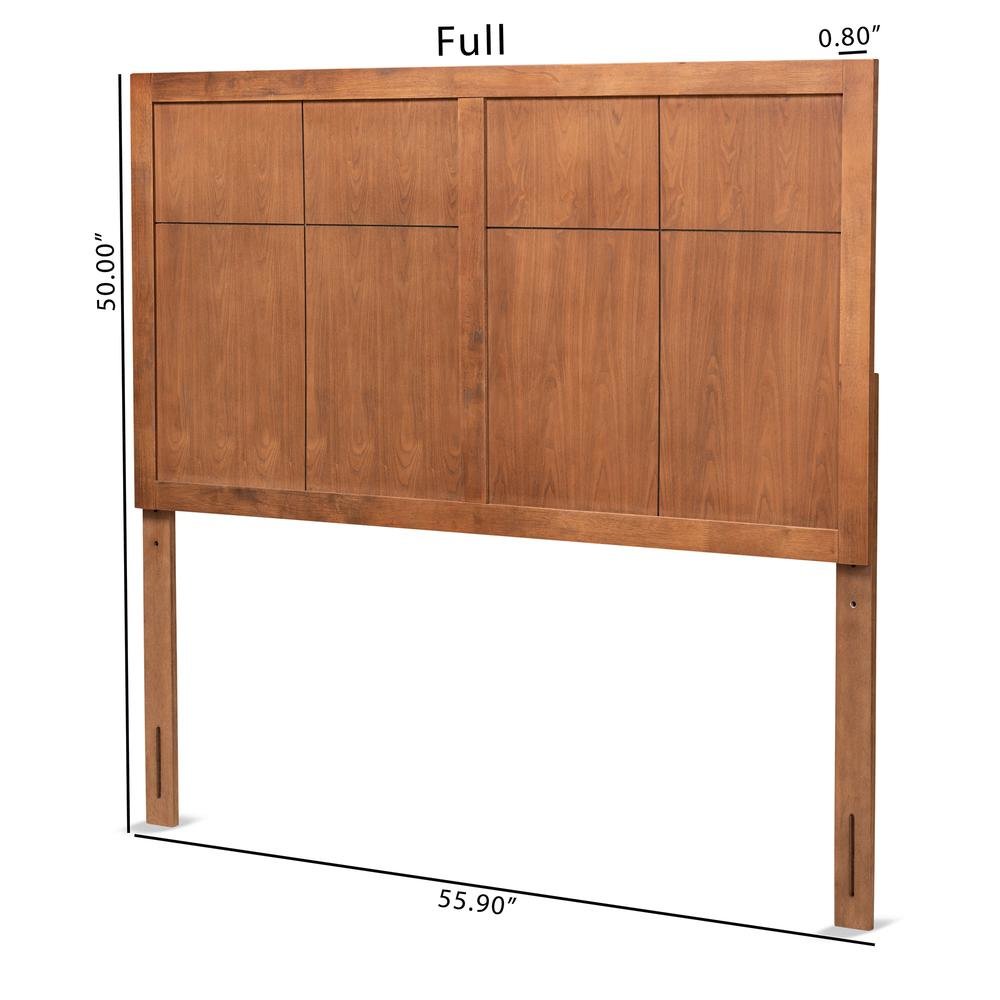 Transitional and Rustic Ash Walnut Finished Wood Queen Size Headboard