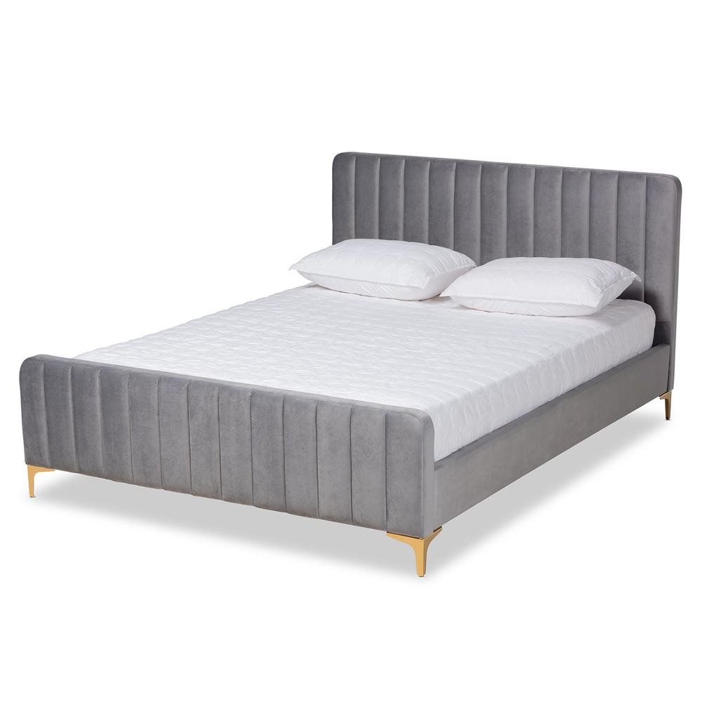 Gold Finished King Size Platform Bed