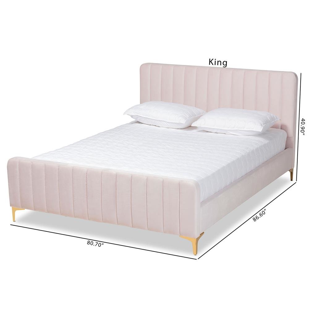 Gold Finished Queen Size Platform Bed